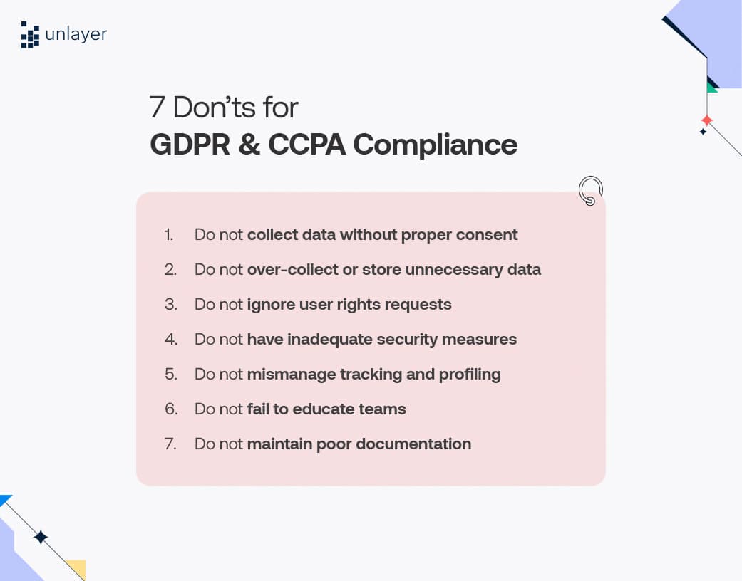 Seven don’ts for GDPR and CCPA compliance Seven don’ts for GDPR and CCPA compliance