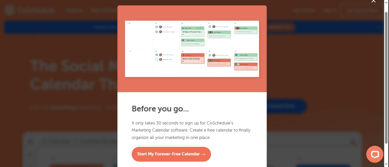 CoSchedule homepage CoSchedule homepage