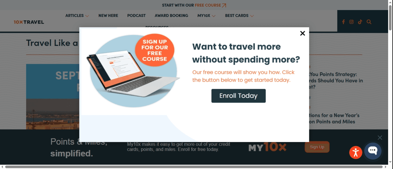 10X Travel website