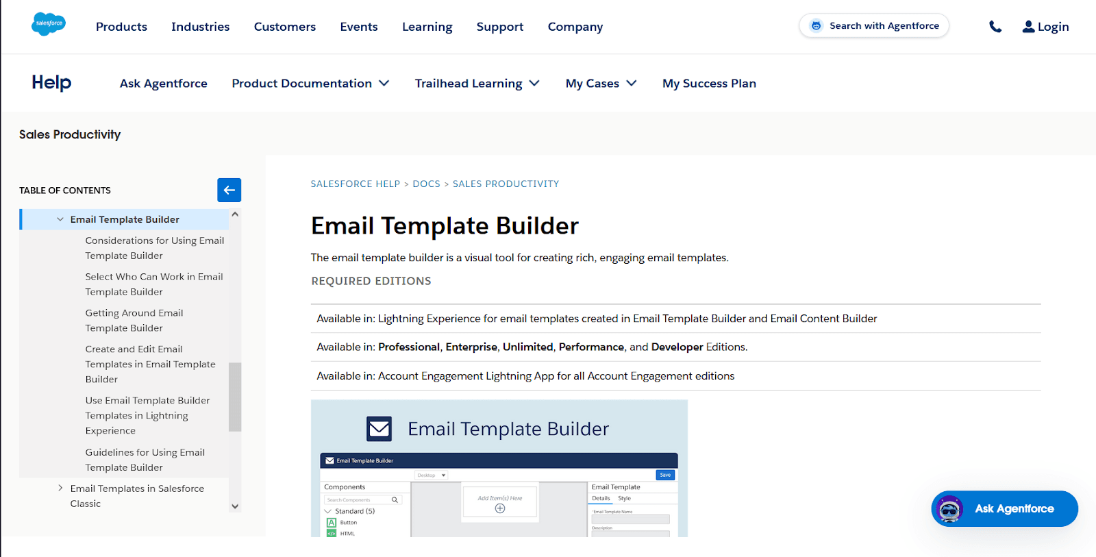 Salesforce email builder for enterprises with a drag-and-drop editor and responsive email templates.