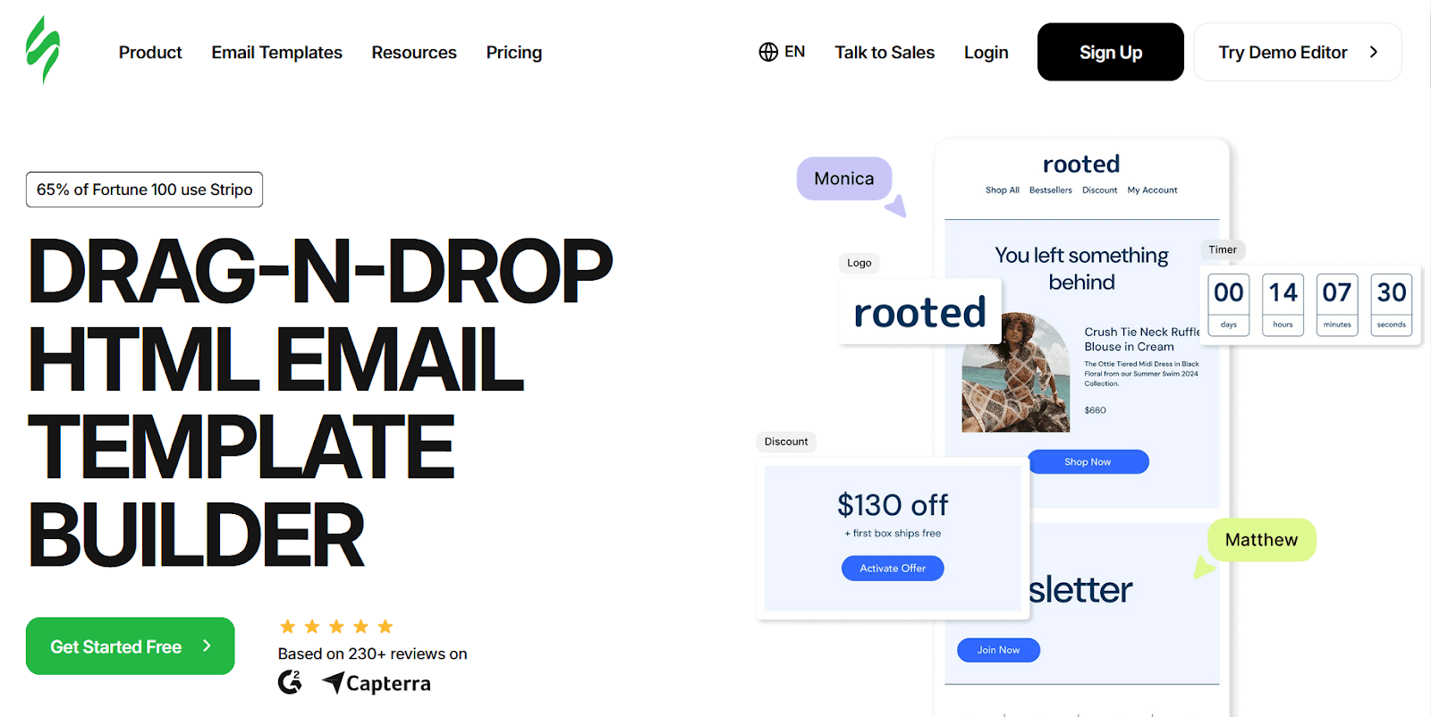 Stripo email builder with AMP blocks and plugin integration