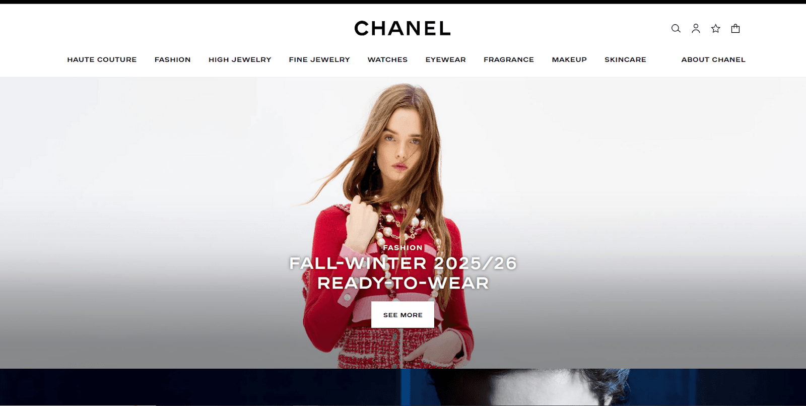  Landing page design examples from Chanel