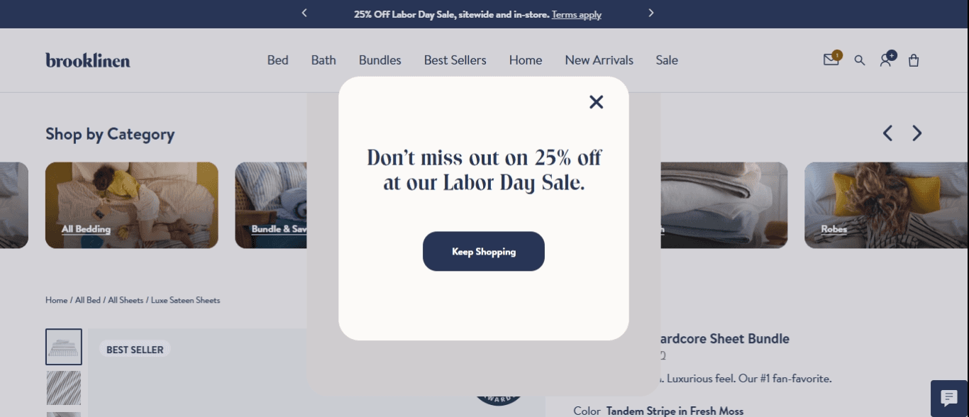 Brooklinen homepage Brooklinen homepage