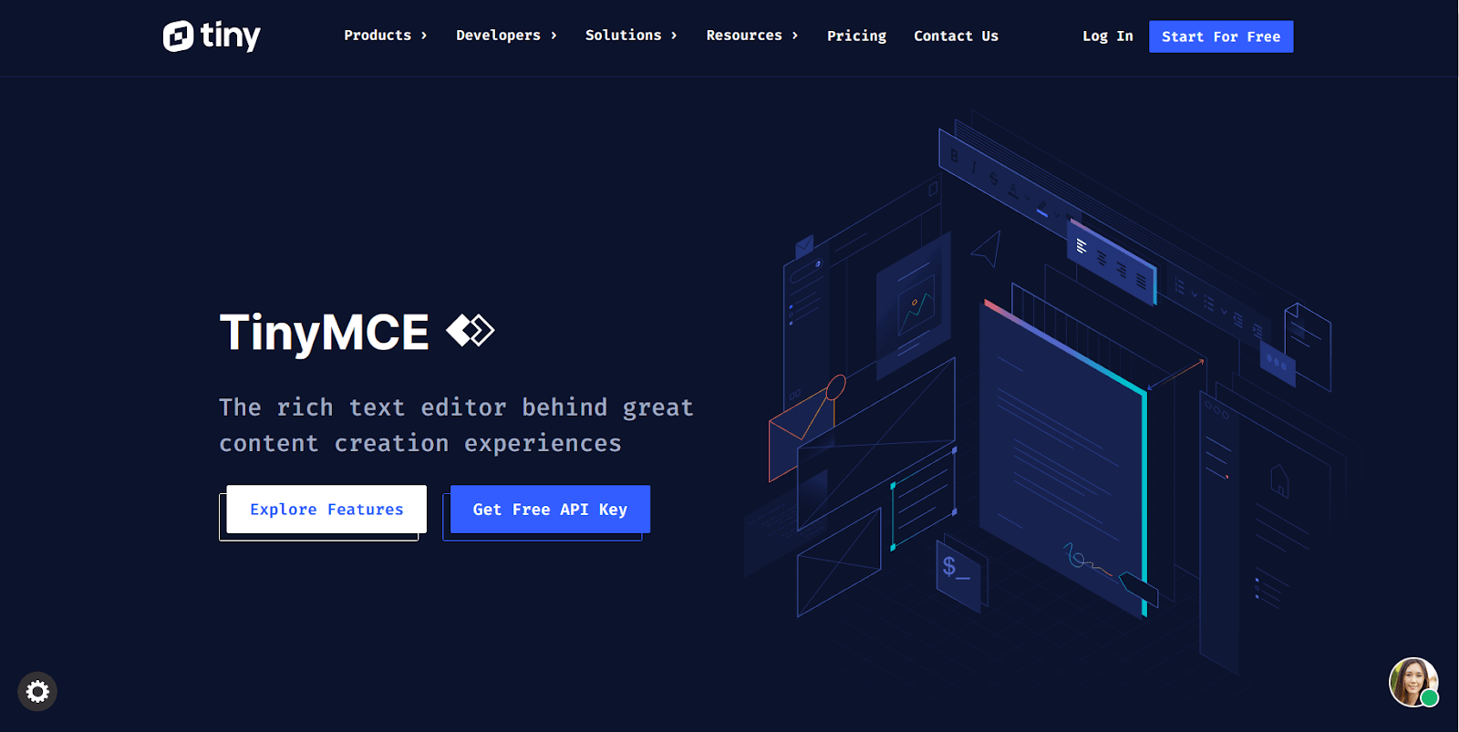 TinyMCE WYSIWYG editor with AI Assistant, plugin marketplace, and enterprise-grade integrations.