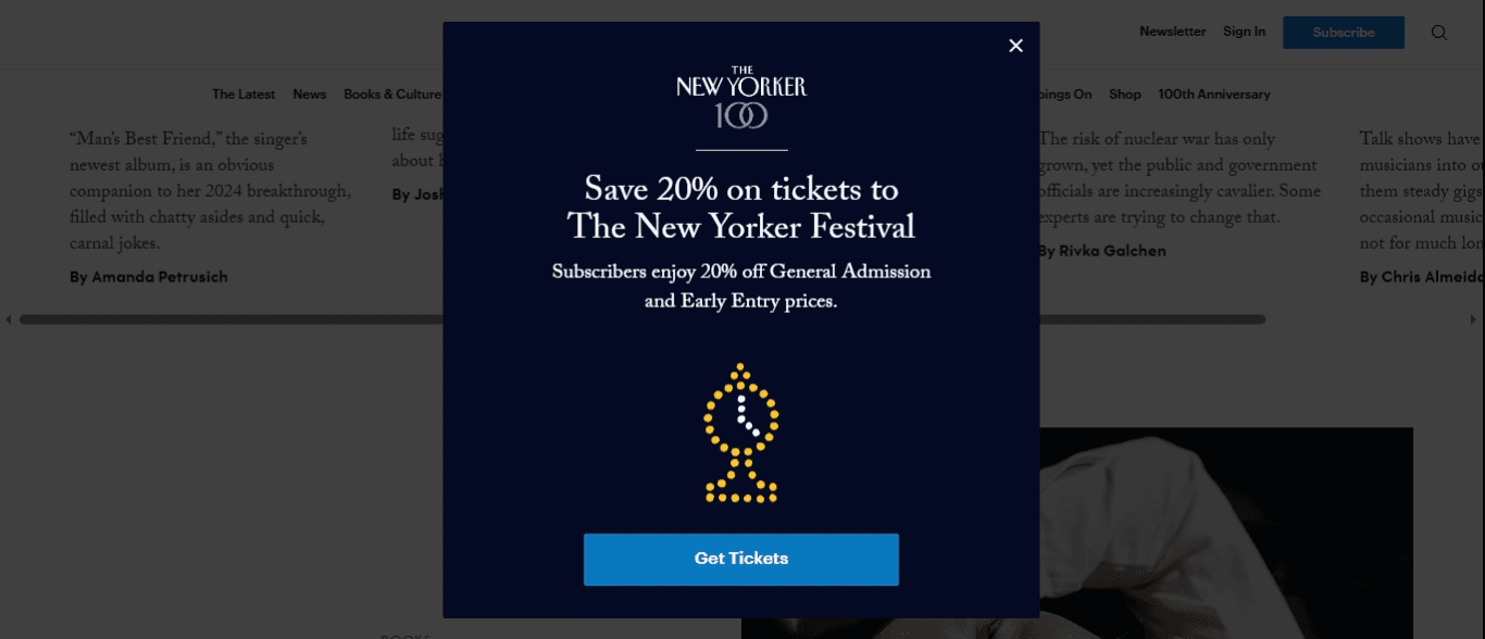 The New Yorker website The New Yorker website