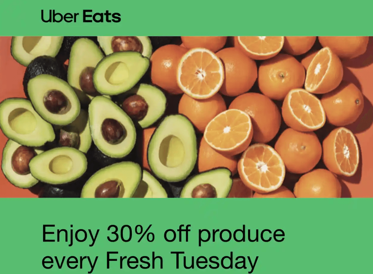 Email banner by Uber Eats Email banner by Uber Eats