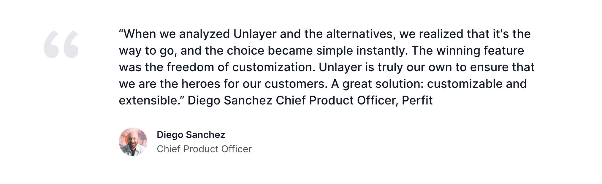 Perfit’s Chief Product Officer’s testimonial 